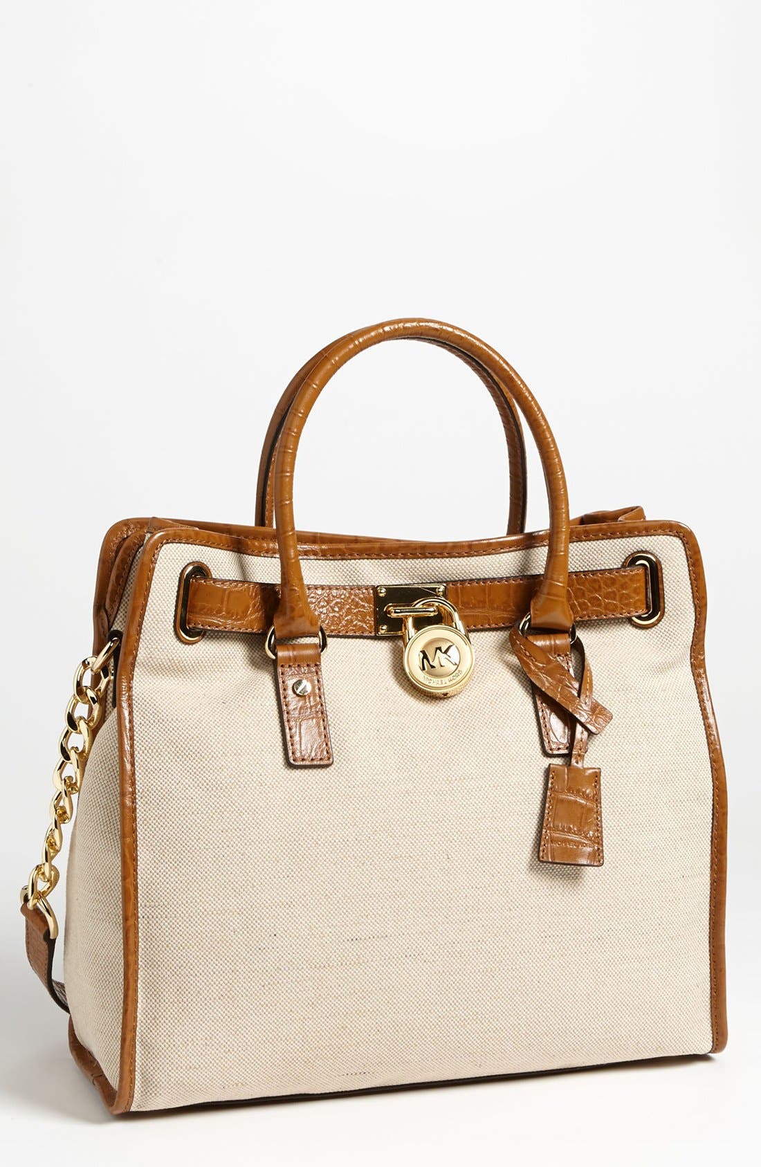 MICHAEL Michael Kors 'Hamilton - Large' Canvas Tote, Main, color, 