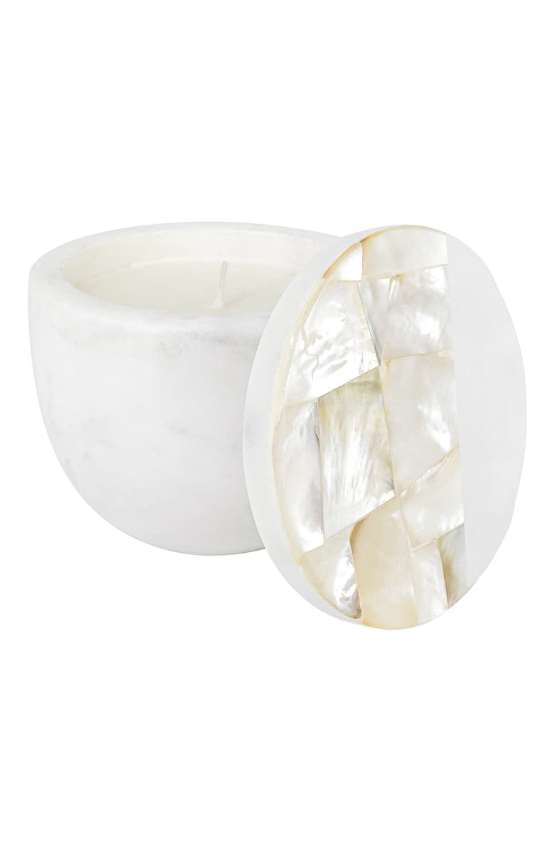 Anaya Marble Lemongrass Candle, Main, color,