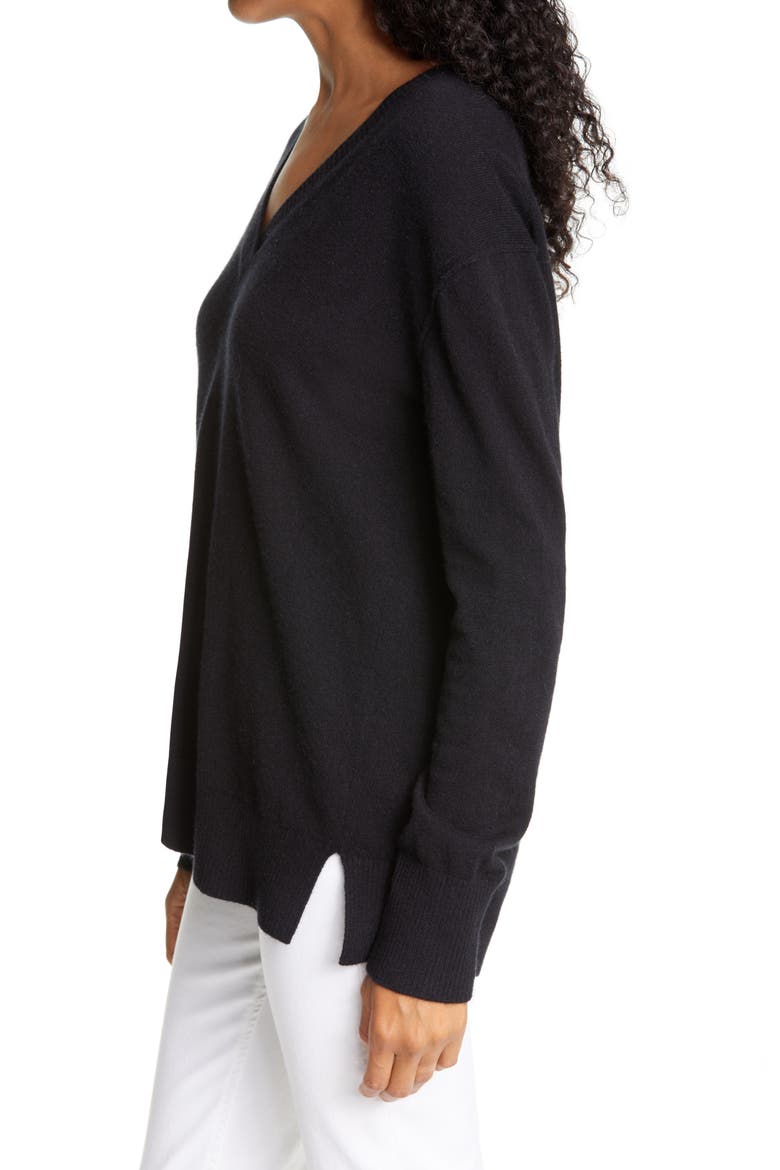 V-Neck Cashmere Sweater, Alternate, color, BLACK
