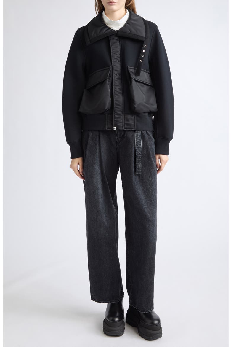 Belted Tailored Jeans, Alternate, color, BLACK