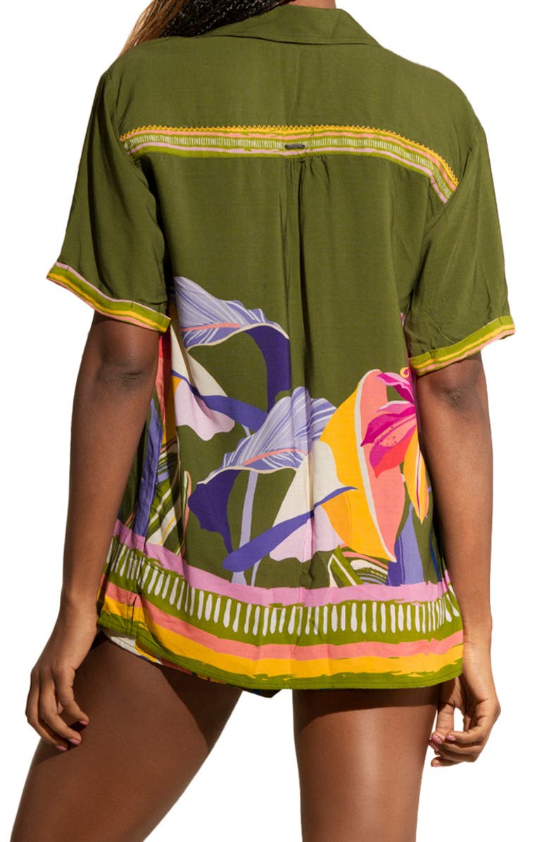 Maaji Milan Leafy Cover-Up Shirt, Alternate, color, 