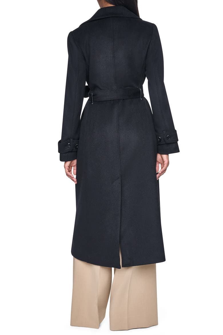 Double Breasted Wool Blend Maxi Coat, Alternate, color, BLACK