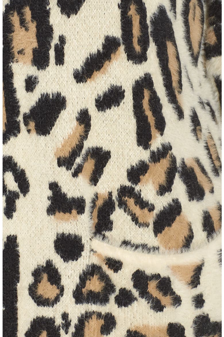 Cheetah Print Long Cardigan, Alternate, color, WOOD ASH