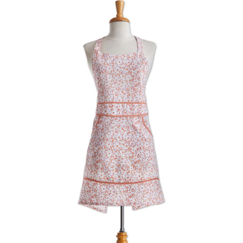 Tag Flower Petals Cotton Baking Apron With Pockets And Ties In Pink