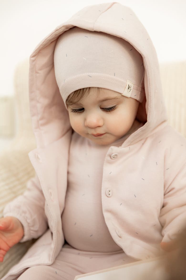 Sprinkle Print Puffy Hood Jacket, Alternate, color, Primrose