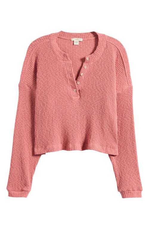 Shop Billabong Good Catch Knit Henley Top In Dark Coral