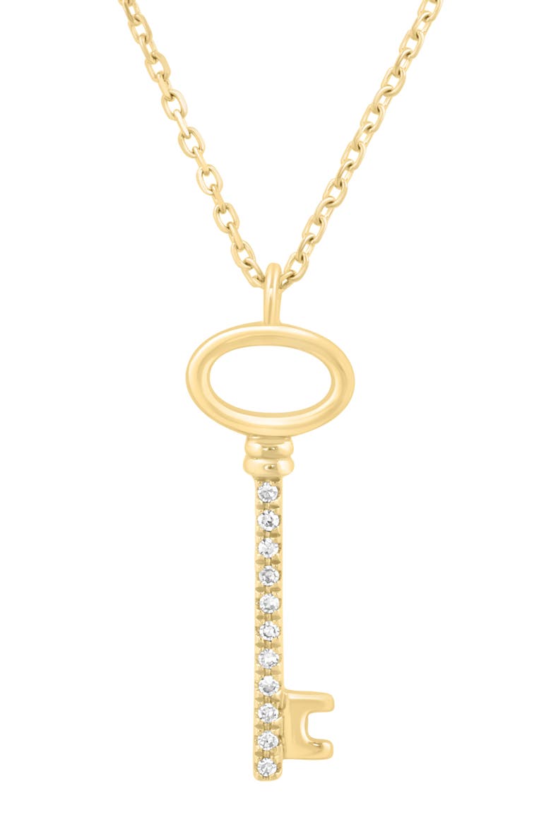 Pavé Diamond Key Pendant Necklace, Alternate, color, GOLD