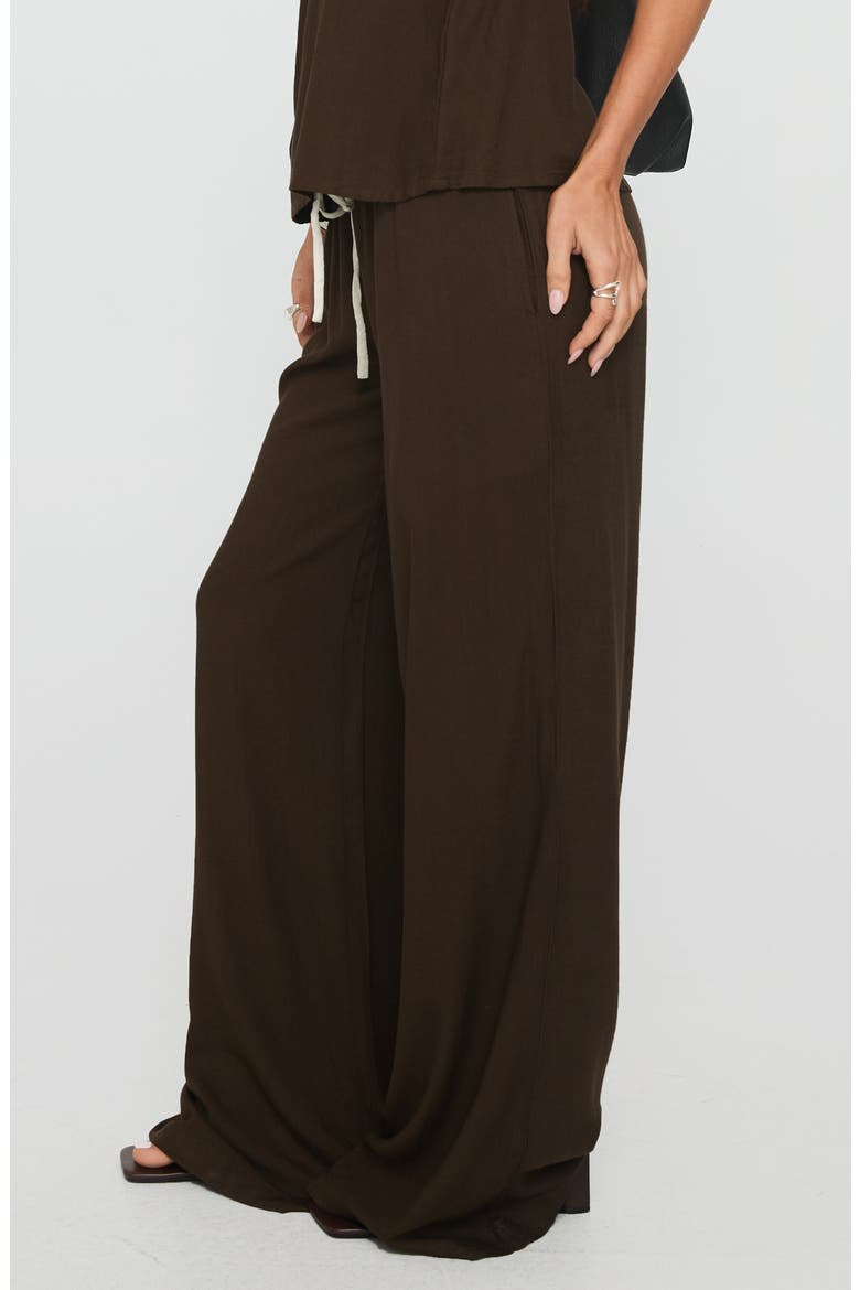 Nolei Contrast Detail Camisole & Drawstring Pants Set, Alternate, color, CHOCOLATE / WHITE