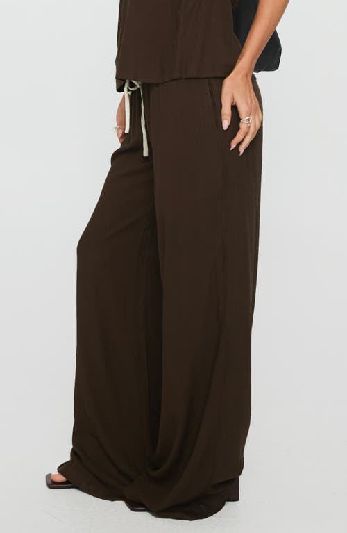 Princess Polly Nolei Contrast Detail Camisole & Drawstring Pants Set In Brown