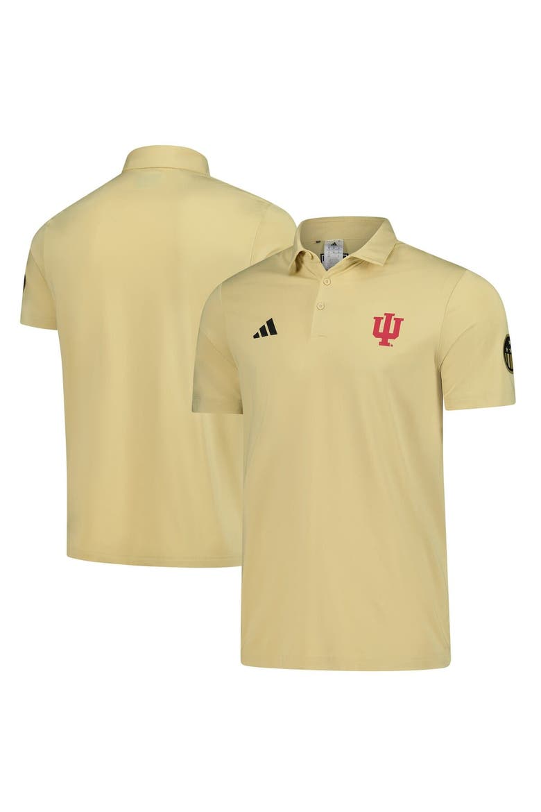 Men's adidas Tan Indiana Hoosiers Salute to Service Ultimate365 Solid Polo, Main, color, Tan