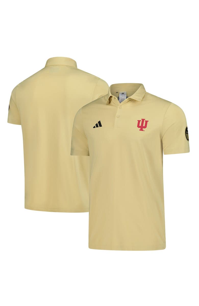 adidas Men's adidas Tan Indiana Hoosiers Salute to Service Ultimate365 Solid Polo, Main, color, Tan