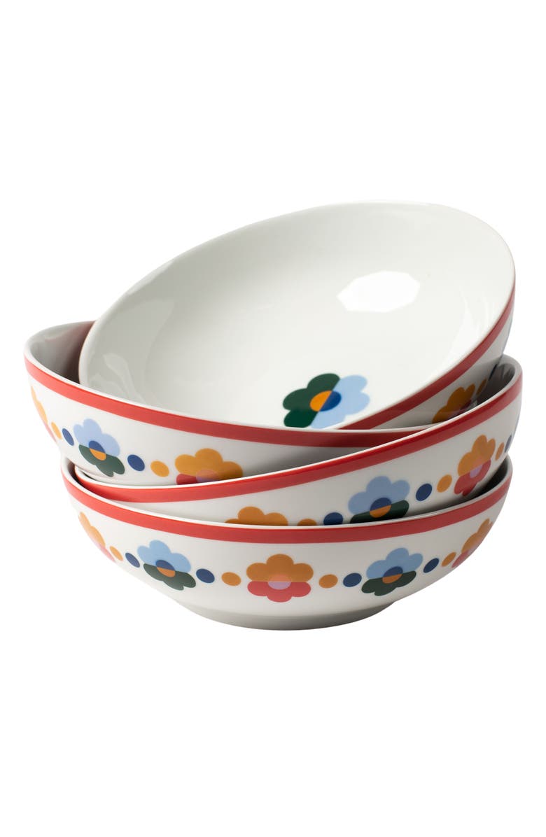 MISETTE Set of 4 Porcelain Cereal Bowls, Main, color, Floral Group
