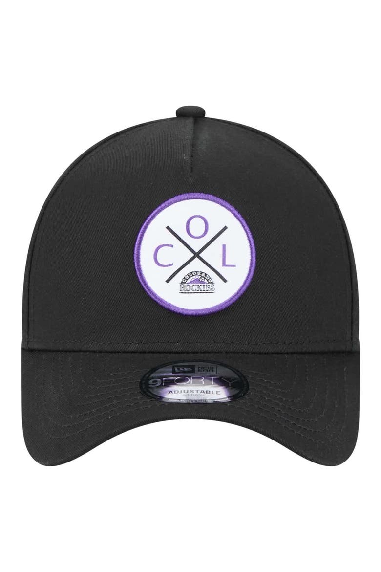 Men's New Era Black Colorado Rockies 9FORTY A-Frame Adjustable Hat, Alternate, color, Black