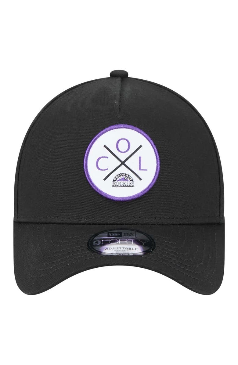 New Era Men's New Era Black Colorado Rockies 9FORTY A-Frame Adjustable Hat, Alternate, color, Black