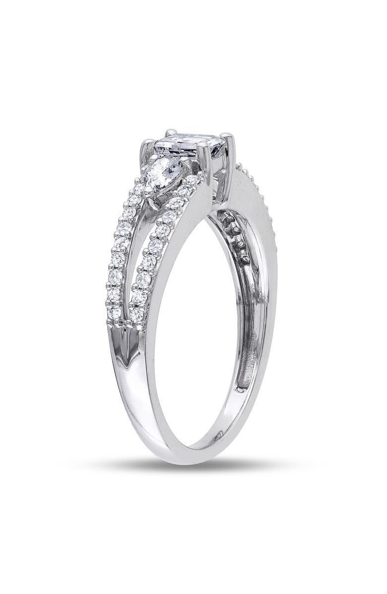 Julianna B. Diamond 3-Stone Split-Shank Engagement Ring 14k, Alternate, color, 14K White Gold