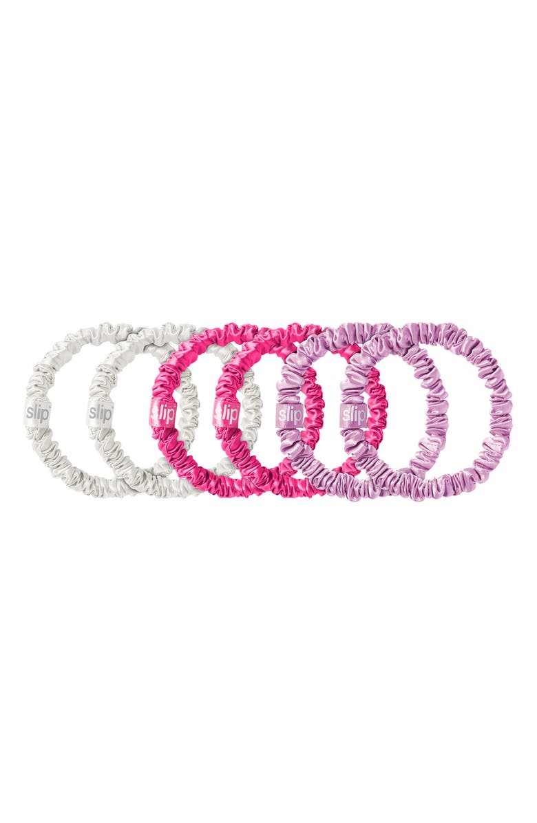slip Sweet Pea Pure Silk Skinny 6-Pack Scrunchies, Main, color,