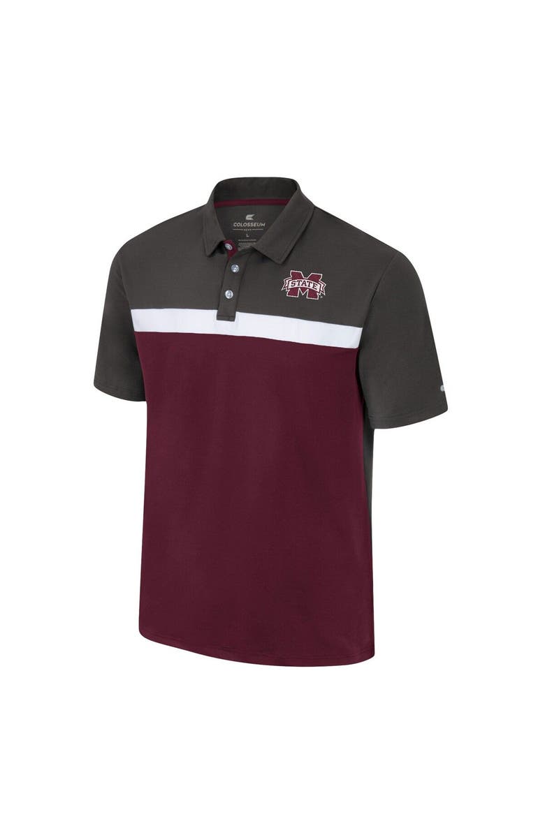 COLOSSEUM Men's Colosseum Charcoal Mississippi State Bulldogs Two Yutes Polo, Alternate, color, 
