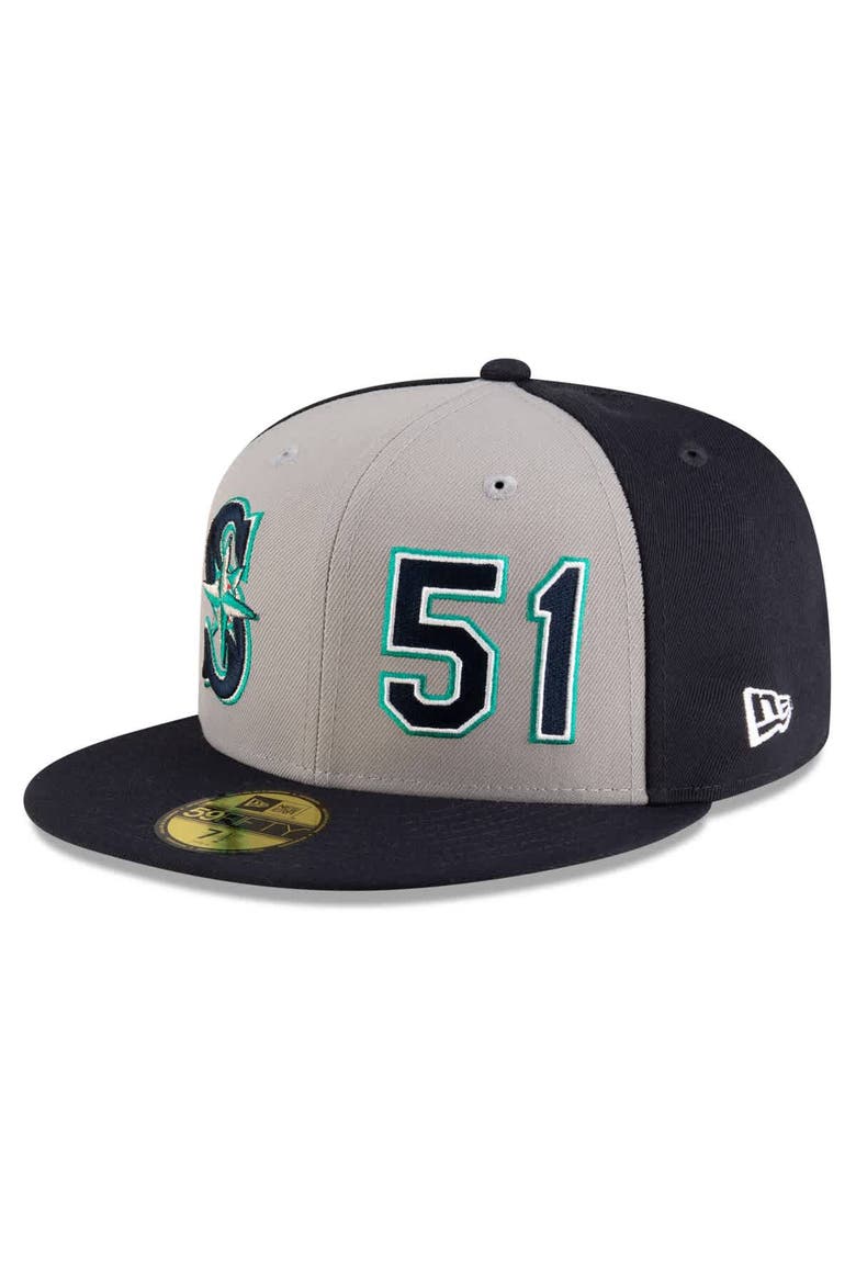 Men's  New Era Ichiro Suzuki Navy/Gray Seattle Mariners 2025 Baseball Hall of Fame 59FIFTY Fitted Hat, Alternate, color, Navy