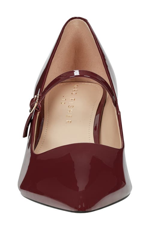 Marc Fisher Ltd Luccie Womens Adjustable Patent Leather Mary Jane Heels In Dark Red