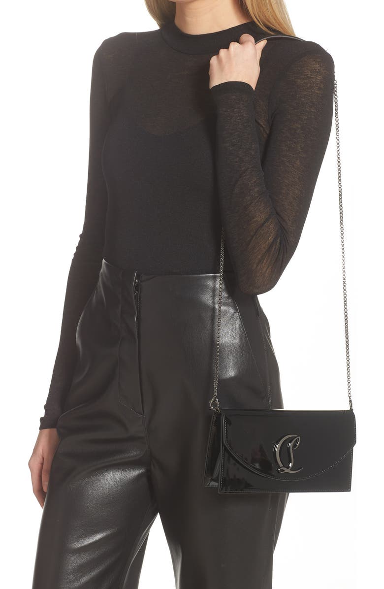 Christian Louboutin Loubi54 Patent Leather Clutch, Alternate, color,