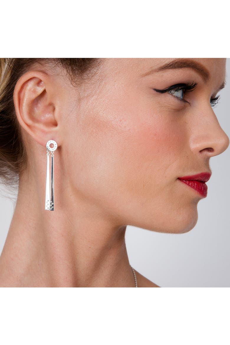 2 linea Drop Earrings, Alternate, color, Sterling Silver