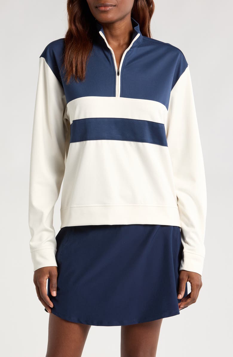Swannies Leigh Colorblock Quarter Zip Pullover, Main, color,