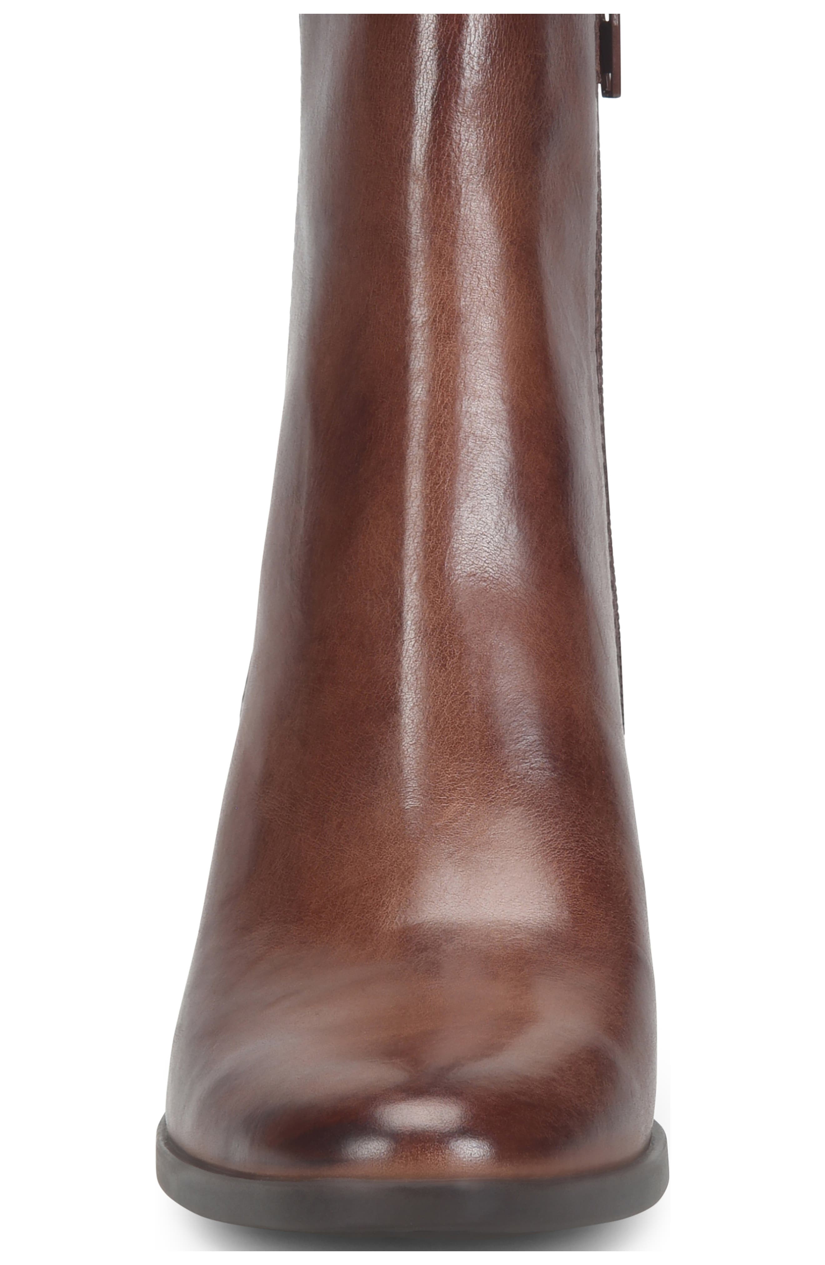 Elina Block Heel Bootie, Alternate, color, BROWN LEATHER