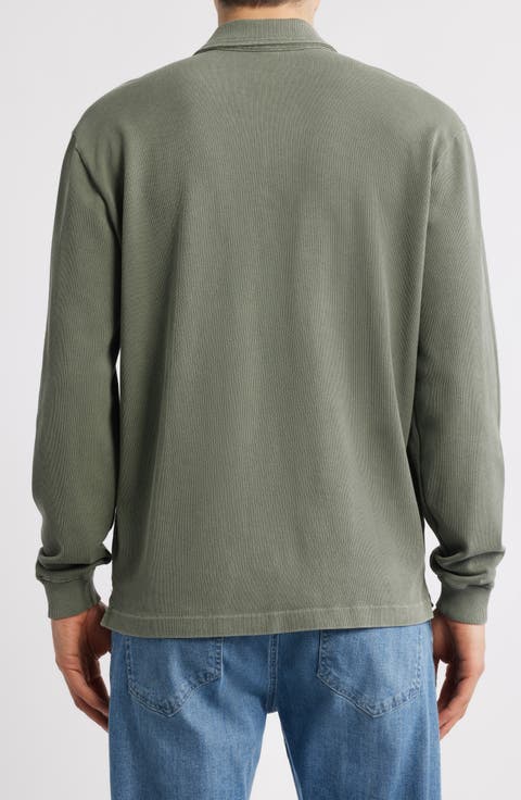 Caza Rib Organic Cotton Long Sleeve Polo