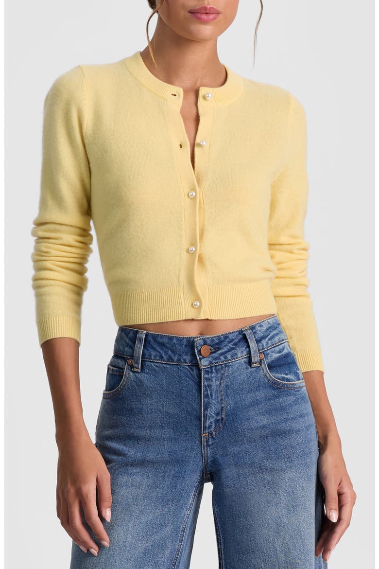 Dollie Cashmere Blend Crop Cardigan, Main, color, BUTTER