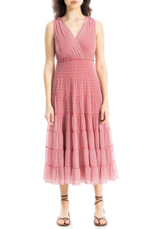 V-Neck Sleeveless Mesh Midi Dress