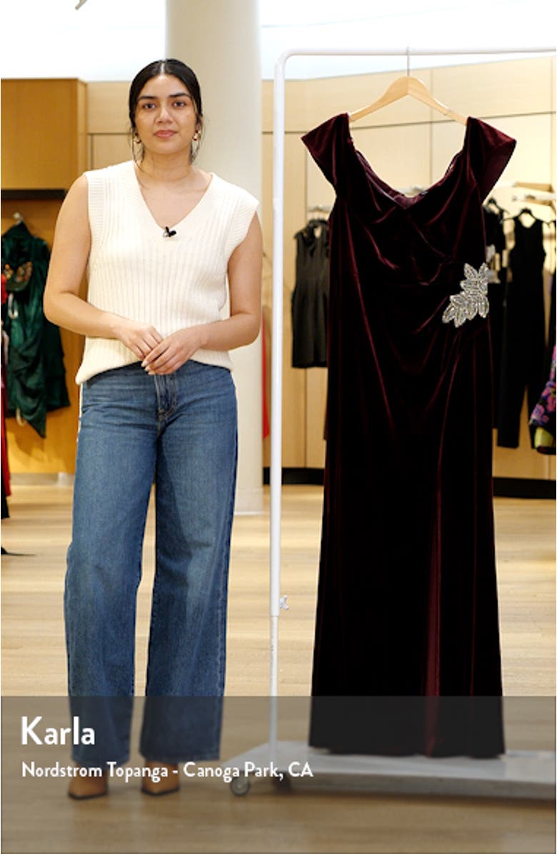 Off the Shoulder Velvet Gown, sales video thumbnail