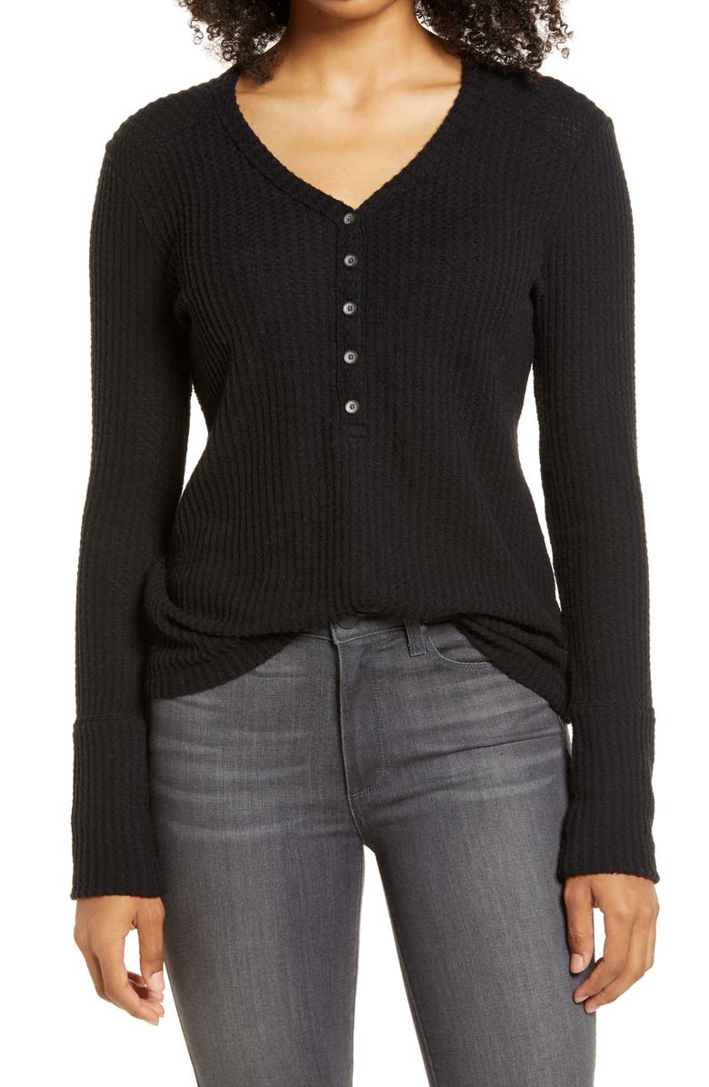 Caslon<sup>®</sup> High Cuff Henley Top, Main, color, 