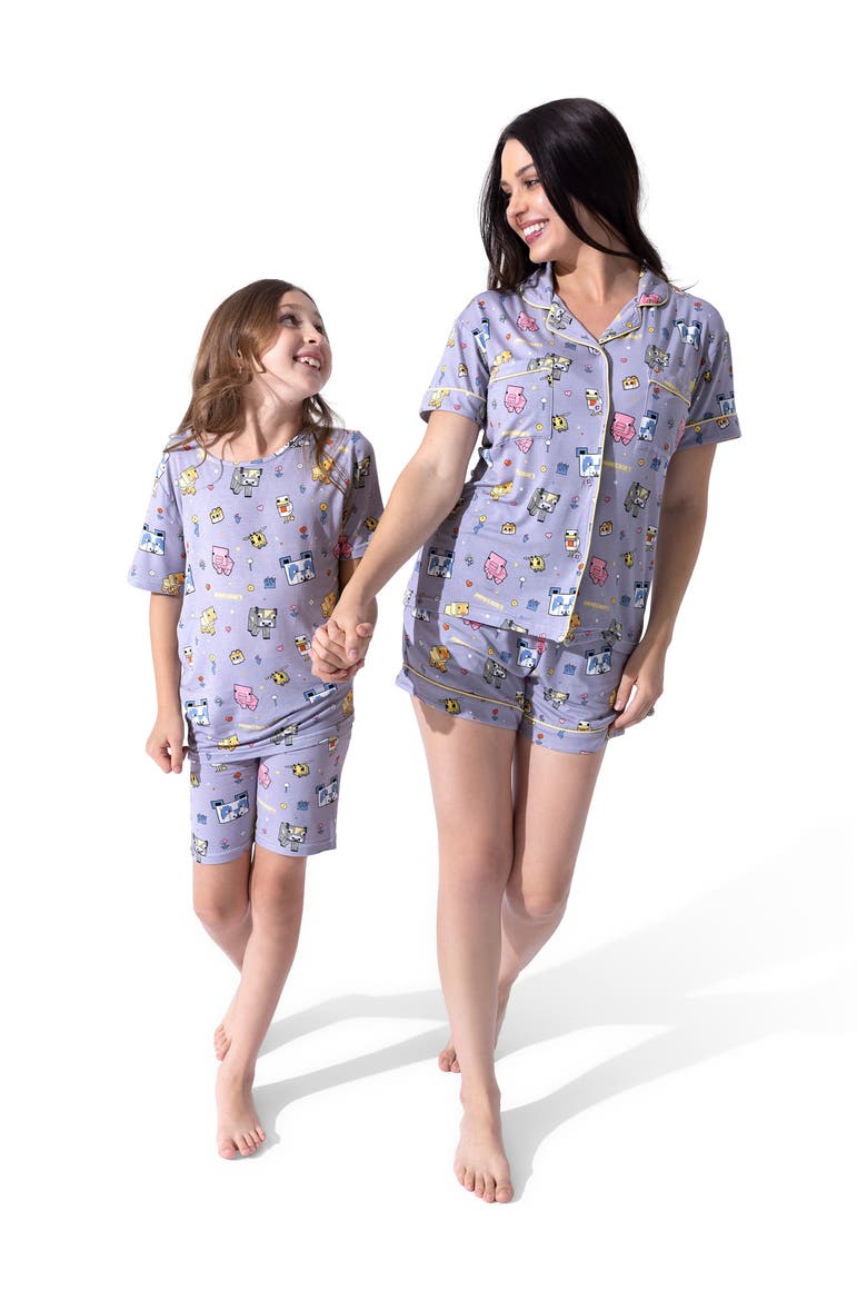 Minecraft Pixel Pals Kids 2-Piece Short Sleeve & Shorts Pajama Set, Alternate, color, Minecraft Pixel Pals