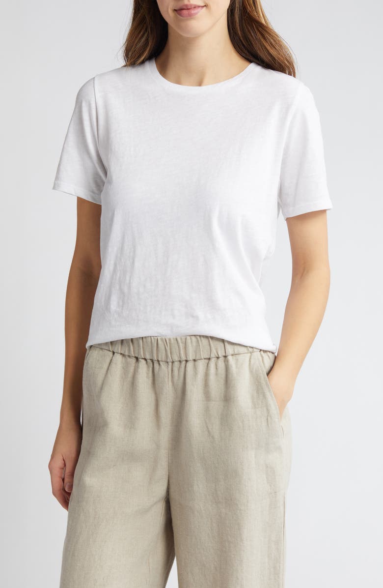 Eileen Fisher Crewneck Organic Cotton Top, Main, color, 