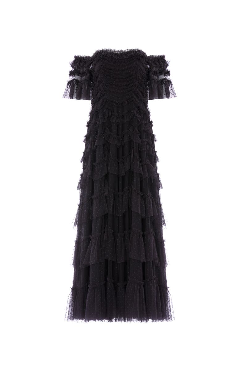 Needle & Thread Aviana Off-Shoulder Gown, Alternate, color, Graphite