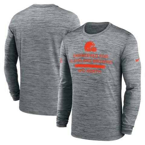 Men's Nike Gray Cleveland Browns Sideline Velocity Performance Long Sleeve T-Shirt