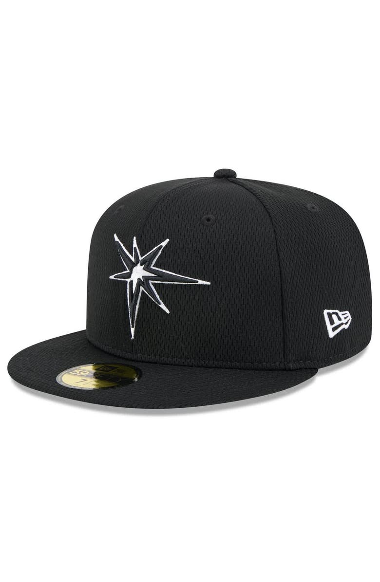 New Era Men's New Era Black Tampa Bay Rays 2025 MLB Clubhouse 59FIFTY Fitted Hat, Alternate, color, 