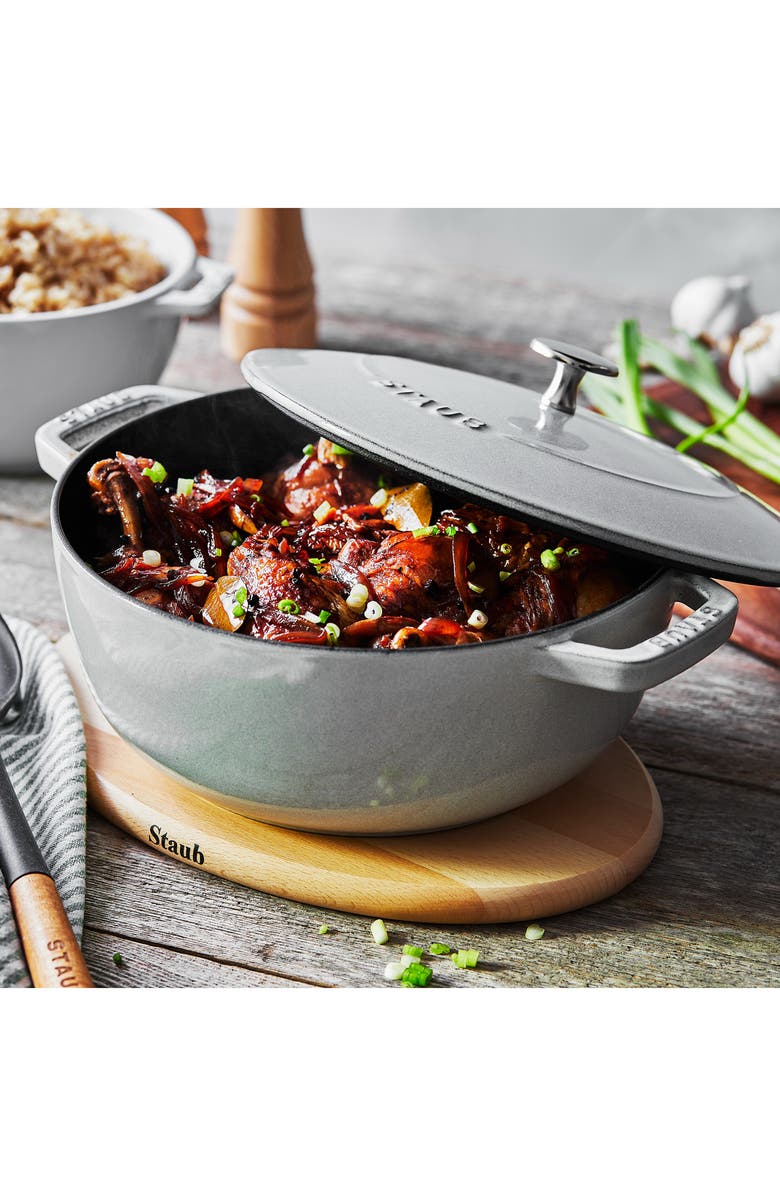 Staub 6-Inch Magnetic Wooden Trivet, Alternate, color, Brown