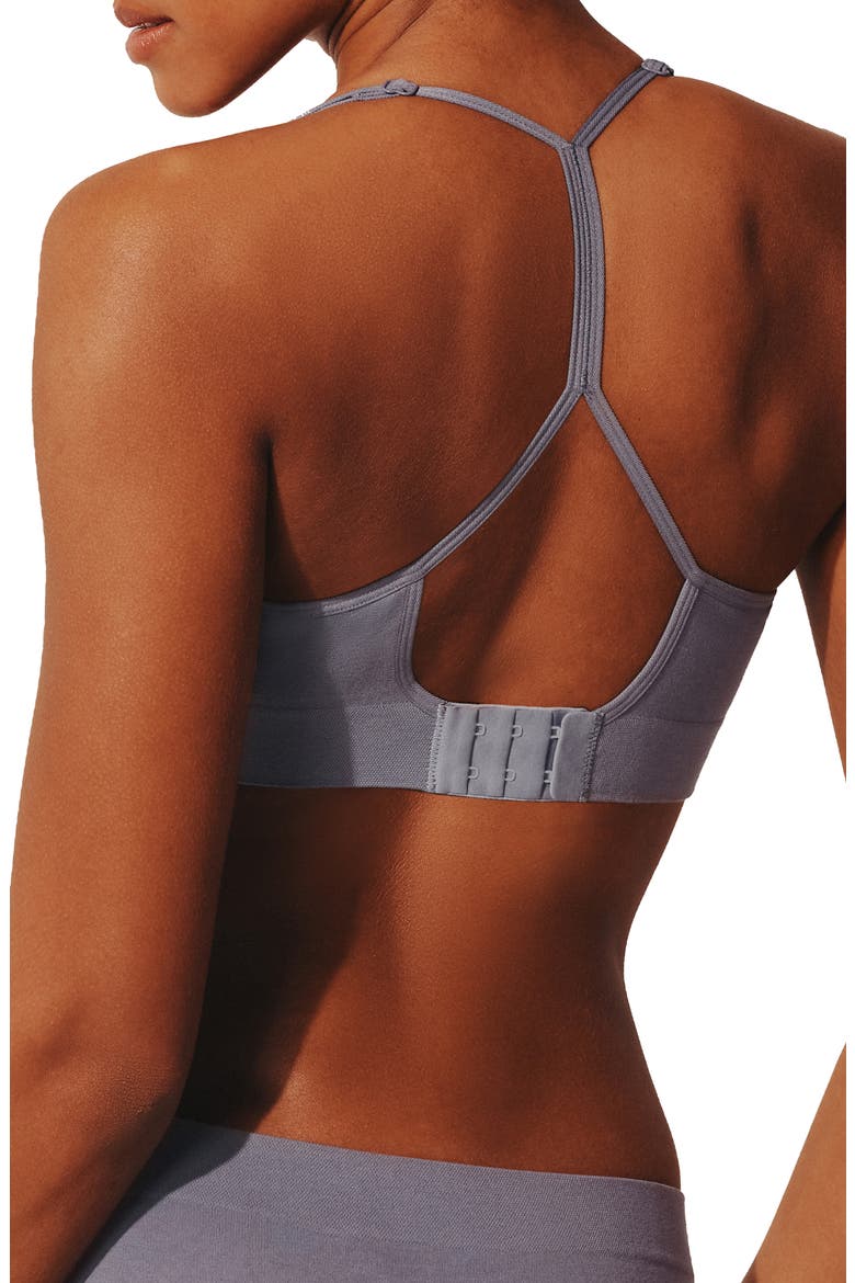 Seamless Stretch Cotton Blend Wireless Bralette, Alternate, color, BLUE GRANITE