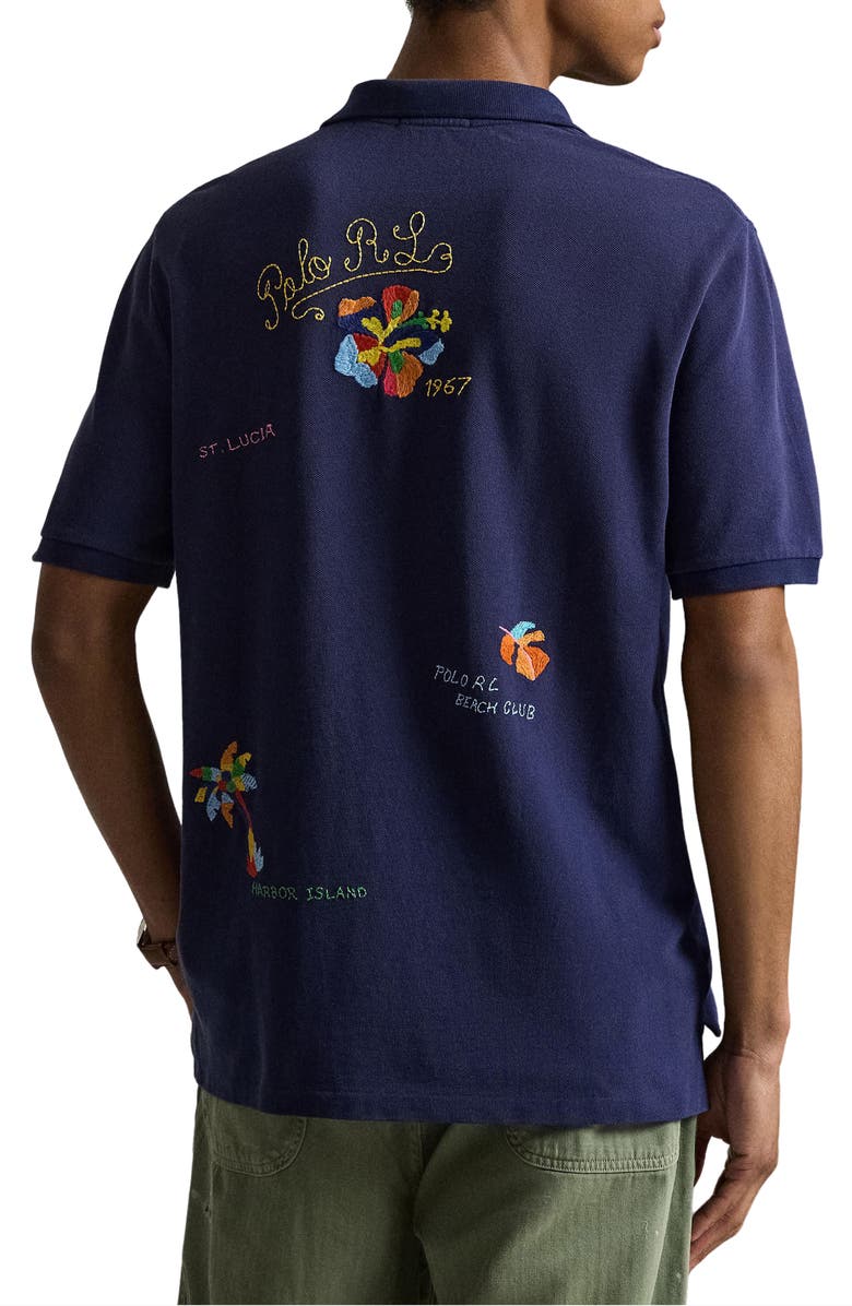 Polo Ralph Lauren Classic Fit Peace Love Embroidered Polo, Alternate, color, Dark Cobalt