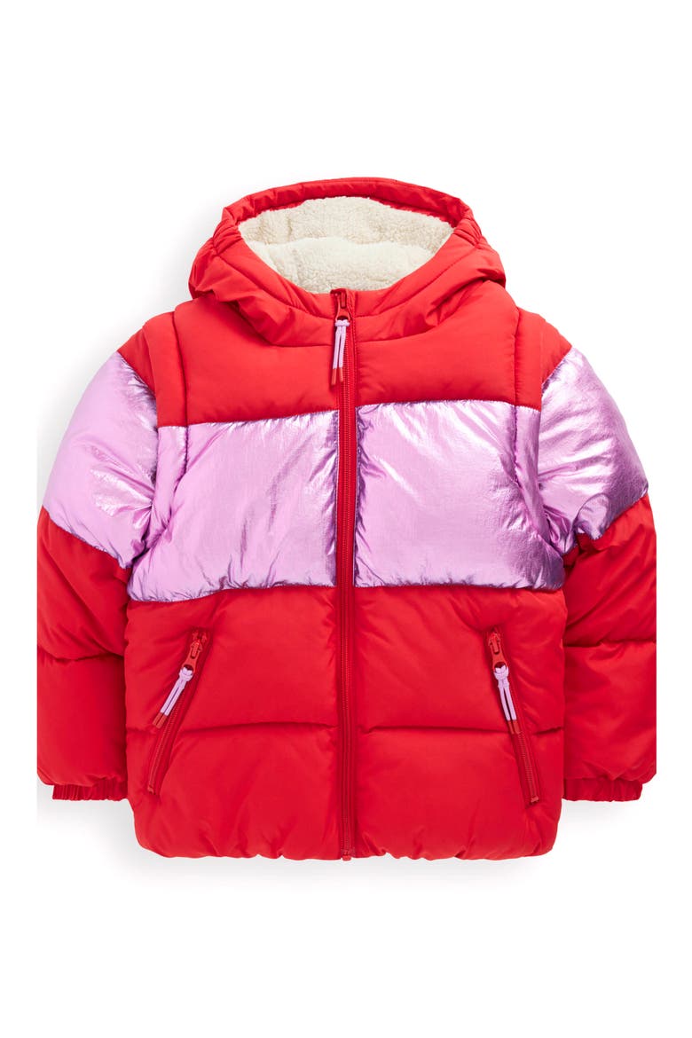 Kids' 2-in-1 Padded Coat, Main, color, RED/ PINK METALLIC