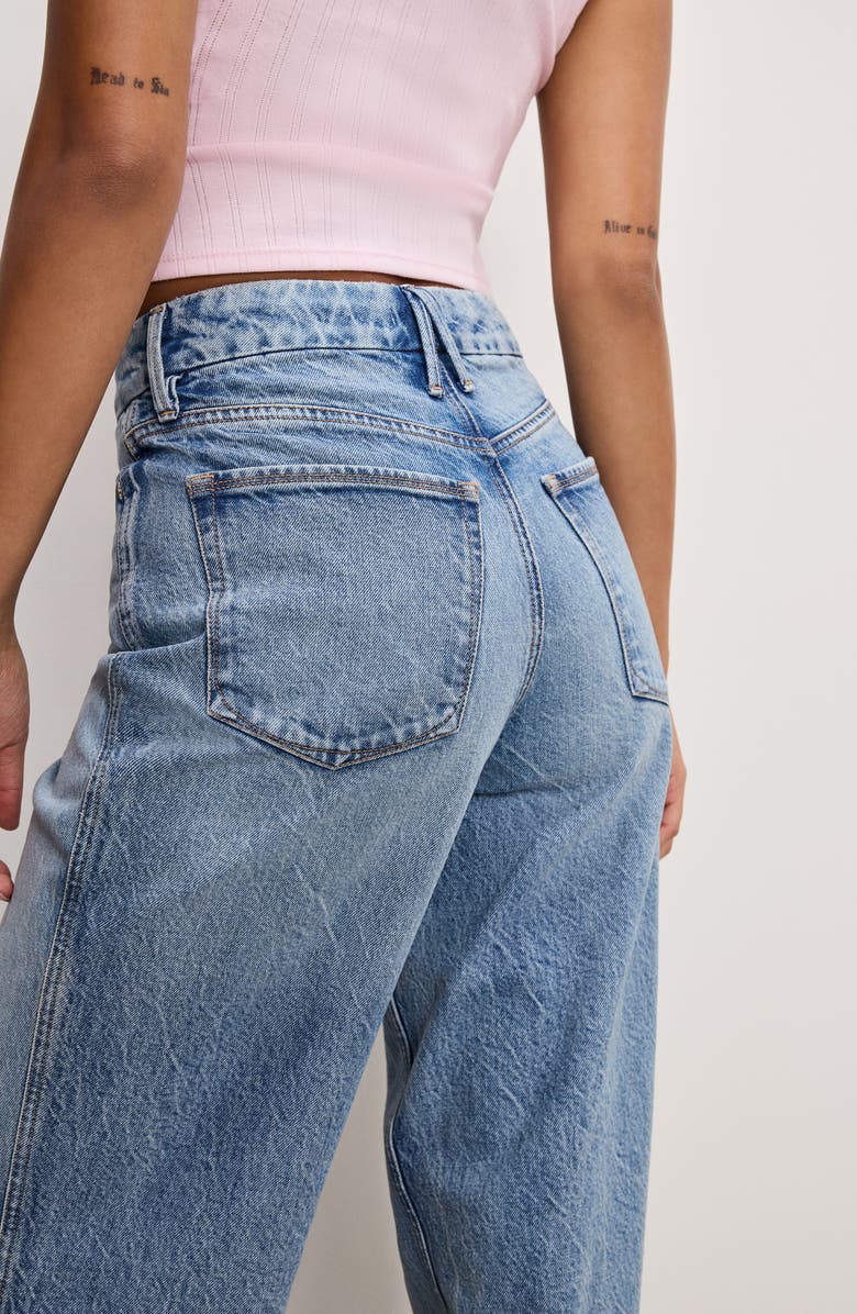 Good American Good Skate High Waist Wide Leg Jeans, Alternate, color, Indigo756