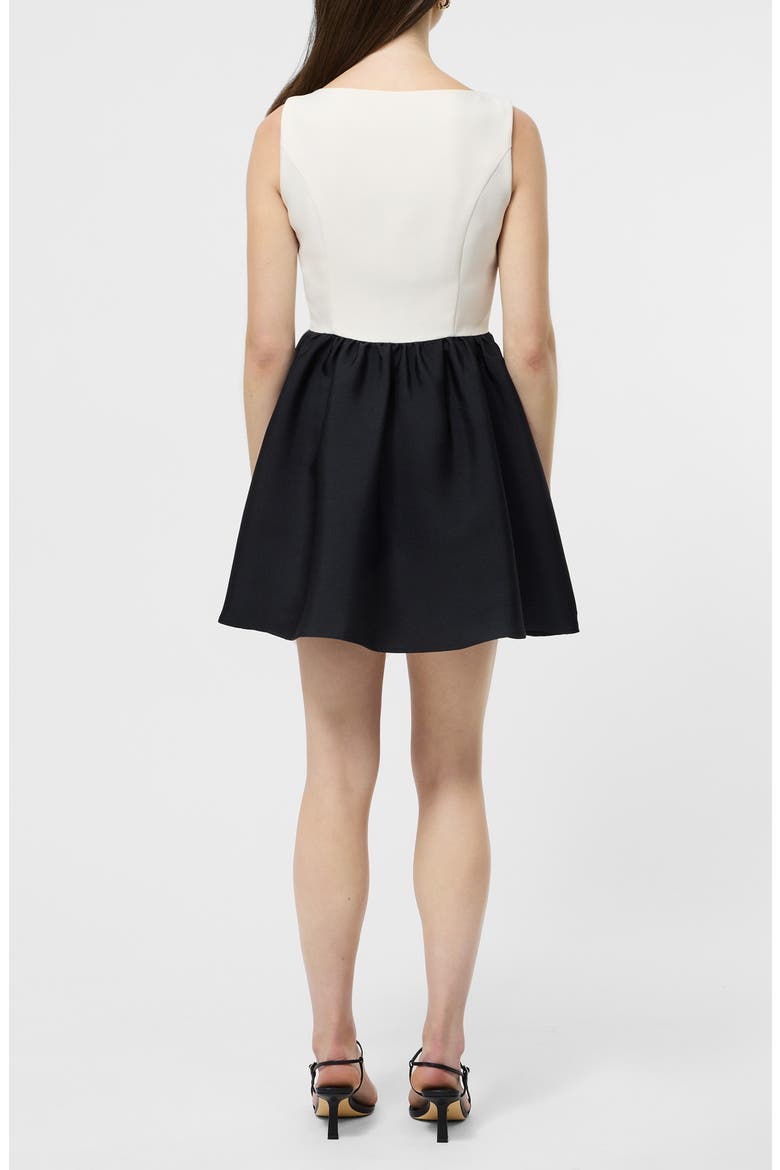 Colorblock Fit & Flare Minidress, Alternate, color, PORCELAIN CREAM