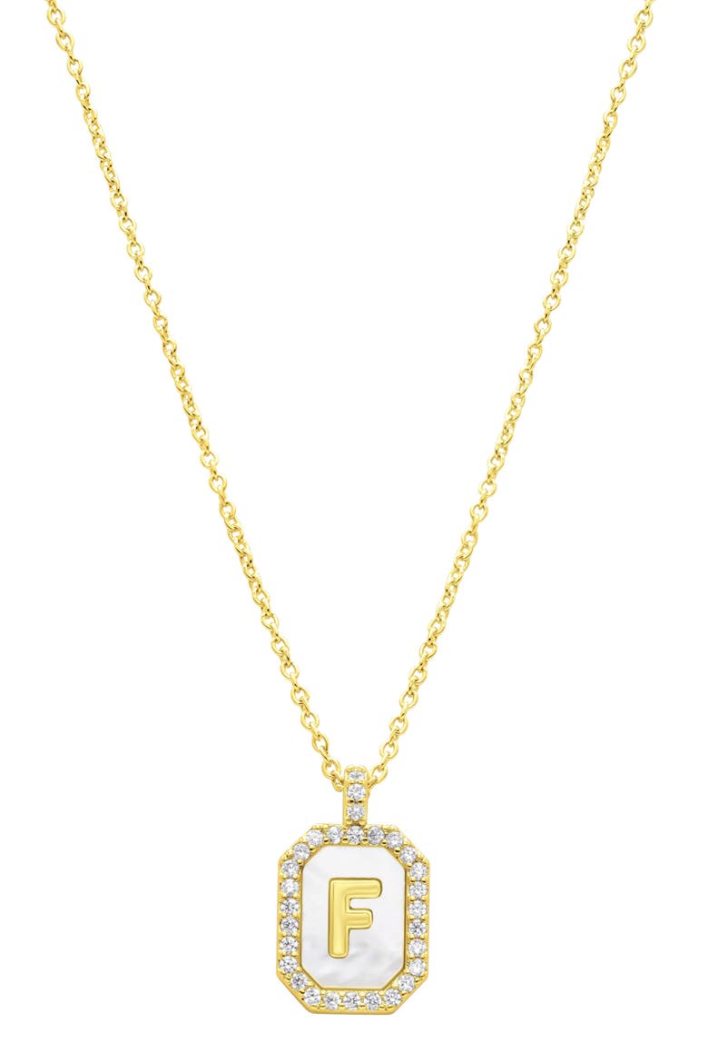 3-Piece Mother-of-Pearl Initial Pendant Jewelry Set, Alternate, color, GOLD-F