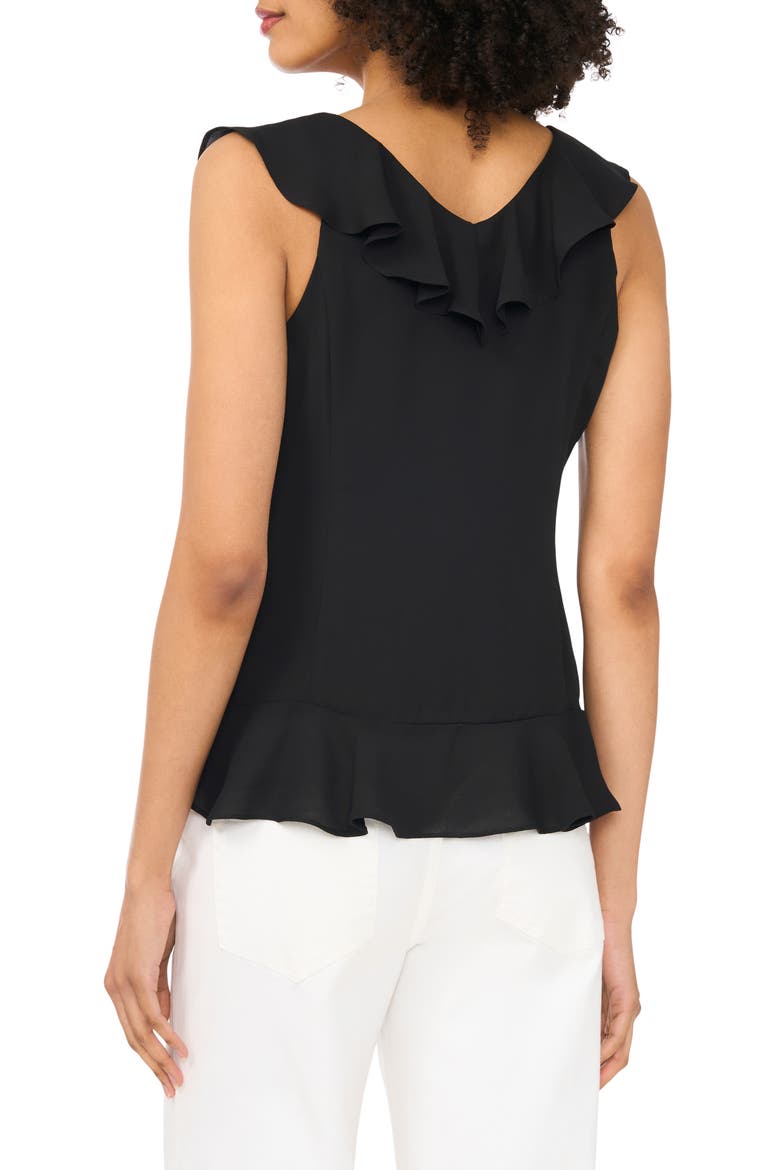 V-Neck Ruffle Top, Alternate, color, RICH BLACK