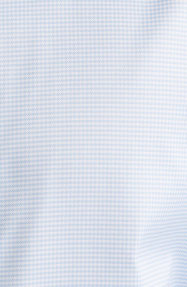 Lorenzo Uomo Trim Fit Houndstooth Check Stretch Cotton Dress Shirt, Alternate, color, Light Blue