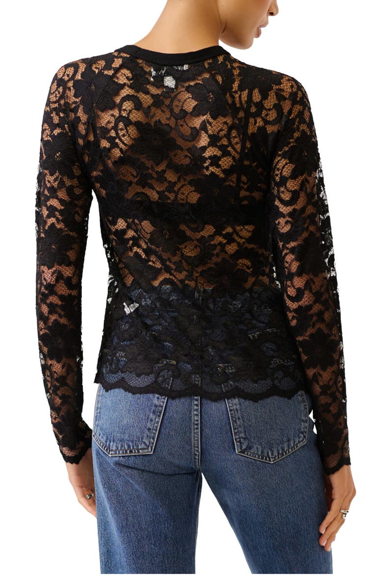 Marlena Floral Lace Top, Alternate, color, BLACK
