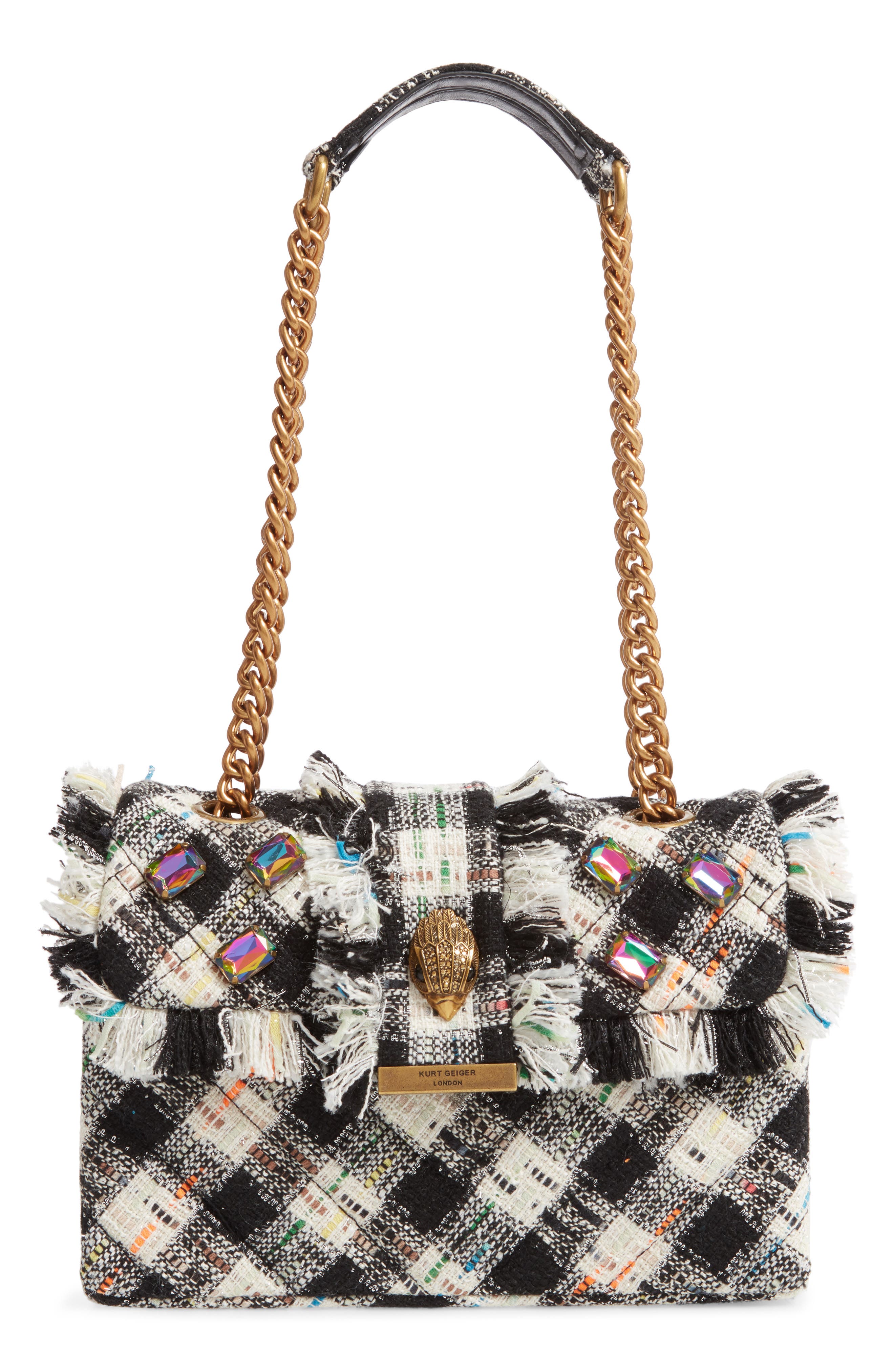 Kurt Geiger London Kensington X Tweed Shoulder Bag, Main, color, 