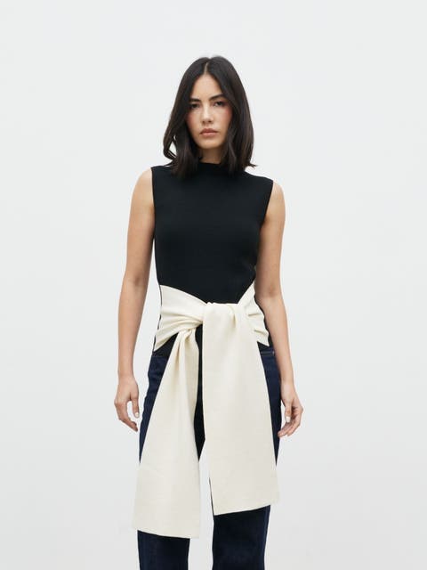 Audrey Waist Tie Sleeveless Knit Top