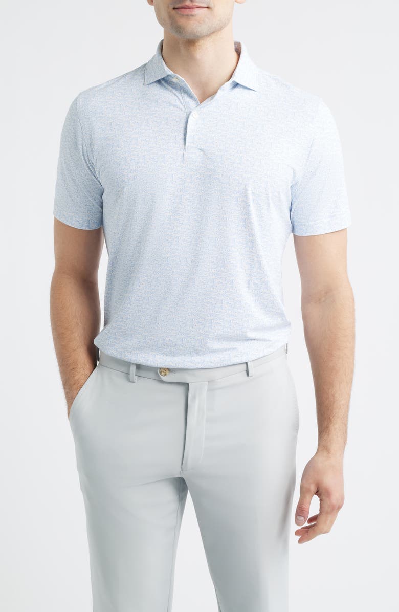 Peter Millar Melody Sea Performance Jersey Golf Polo, Main, color, White